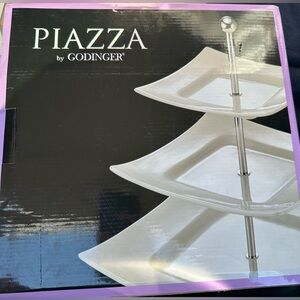 Godinger Piazza Elegant White Tiered Tray